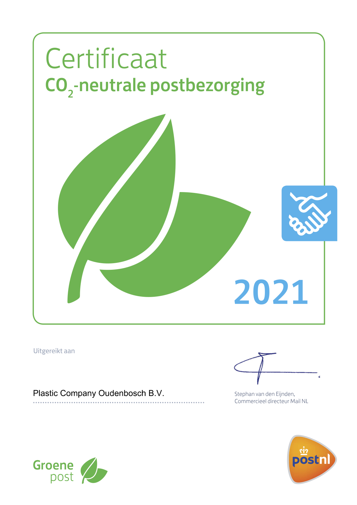 2021_Plastic Company Oudenbosch B.V. CO2 neutraal plastic company kunststofrecycling